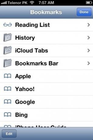 Safari Bookmarks iPhone iOS 6