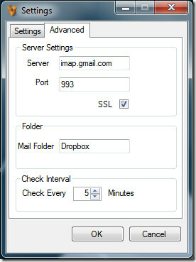 MailDrop Dropbox Settings