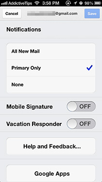 התראות Gmail-iOS חדשות