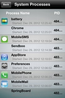 Processus iOS de la batterie