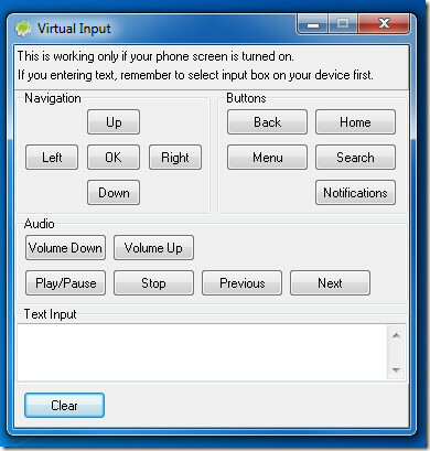 Android-Commander - Input virtuale
