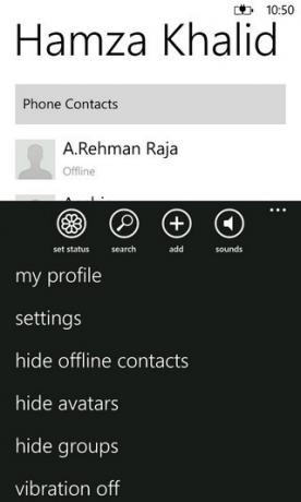 Contacts ICQ WP7