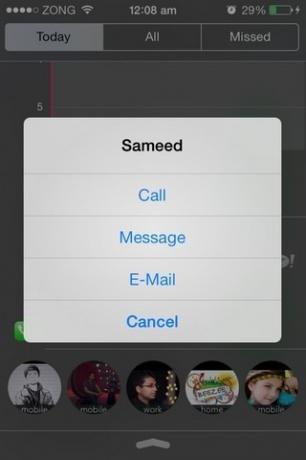 Oblíbené kontakty 7 Možnosti iOS
