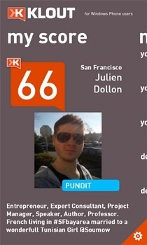 Klout WP7