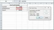 Iskanje cilja v Excelu 2010