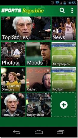 Domovská stránka Sports-Republic-Android-iOS
