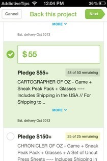 Podrška za Kickstarter iOS