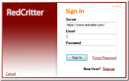 تسجيل الدخول RedCritter