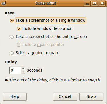 GIMP екран изстрел-главния прозорец