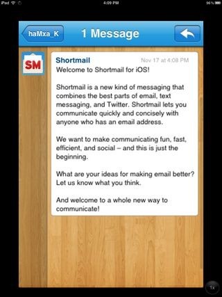 Shortmail per il messaggio iOS