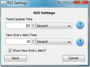 RSS beállítás