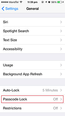 Inställningar-Lösenord-Lock-iOS