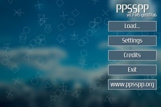 Domovská stránka PPSSPP iOS