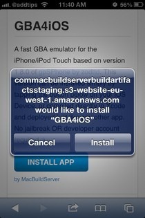 Obavijest o instaliranju GBA4iOS