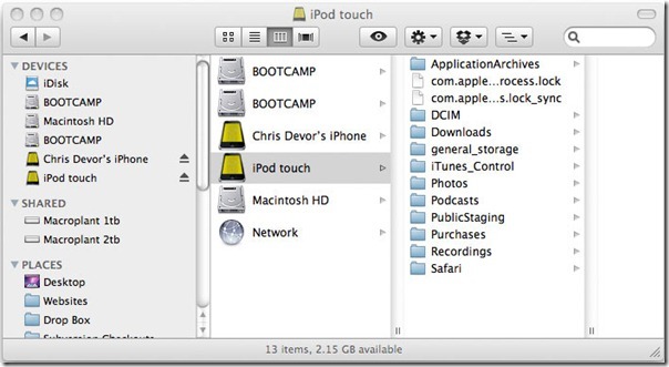 mac finder iphone