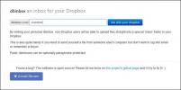 „Dbinbox“ leidžia jums ir kitiems įkelti į „Dropbox“ neprisijungus