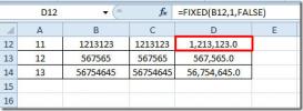 Popravite numerične vrednosti s funkcijami INT & FIXED v Excelu 2010