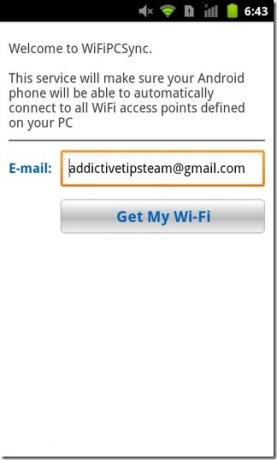 Wi-Fi-PC Sync Android Registracija