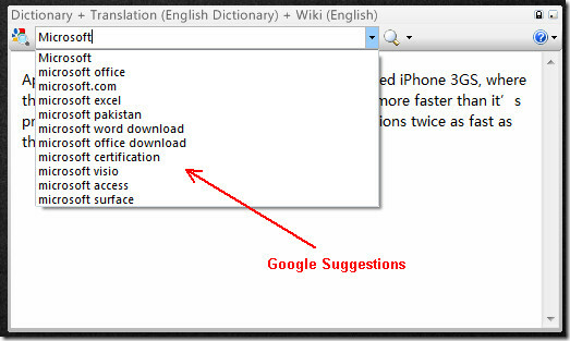 captura de tela do Google Suggest para desktop