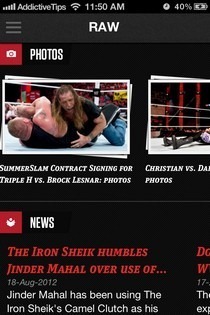WWE iOS fotografije