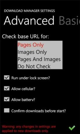Опции за изтегляне на изображения WP7