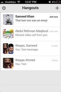 Hangouts iOS Contacts