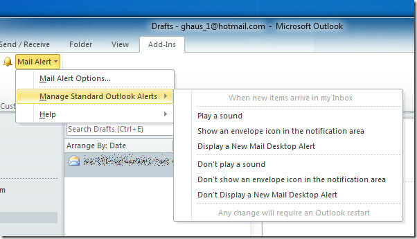 Outlook-Warnungen verwalten