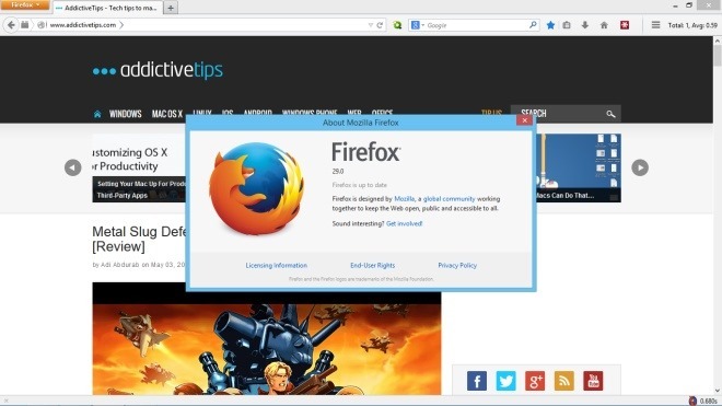 Obnovi klasično temo Firefox 29