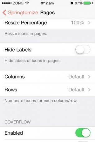 Springtomize 3 pagine iOS