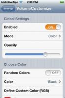 VolumeCustomize: Spremeni barvo in preglednost glasnosti iPhone HUD [Cydia]
