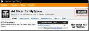 Reklámszalag elrejtése / eltávolítása a MySpace-ből