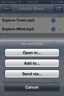 „AudioExplorer iOS“ parinktys