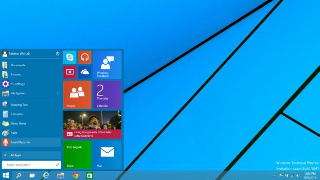 Windows 10 izbornika start