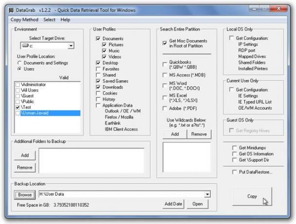 DataGrab v1.2.2 - Gyors adatbeolvasó eszköz Windows rendszerhez