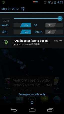 Smart-RAM Booster Android-Notification