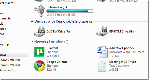 Добавление файлов в компьютер Windows 7