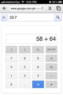 Google Nå-kalkulator