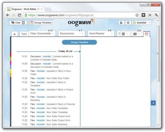 Oogwave - الجدول الزمني