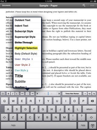 Textilus iPad Edit
