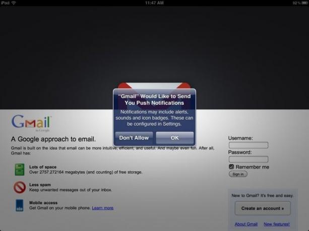 Gmail iOS Push Obavijesti