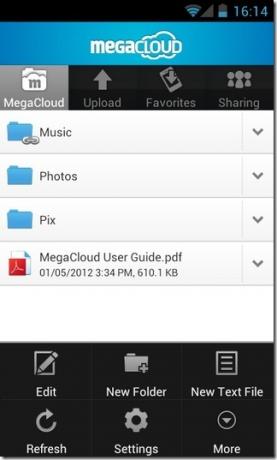 MegaCloud-Android-stranicu