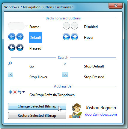 pulsanti di navigazione di Windows 7