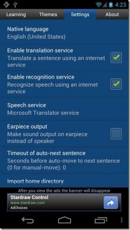 Hallgat-N-Speak-Android-beállítások