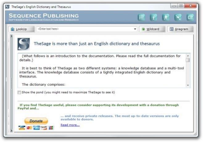 TheSage's English Dictionary und Thesaurus Einführung