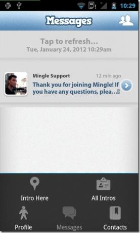 Mingle-Android- رسائل