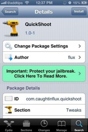 „QuickShoot iOS Cydia“