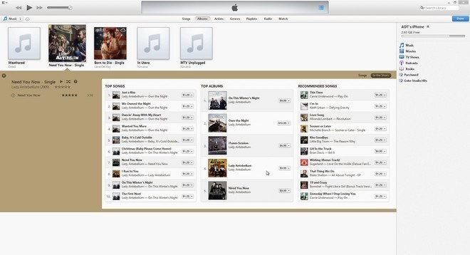 iTunes 11 razširjeni pogled