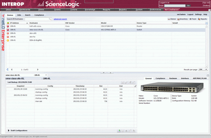 Captura de pantalla de interoperabilidad de NetLD Enterprise