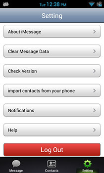 إعدادات iMessage-Chat-Android-