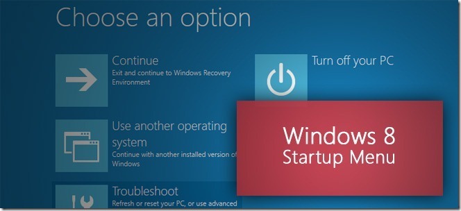 תפריט אתחול Windows-8